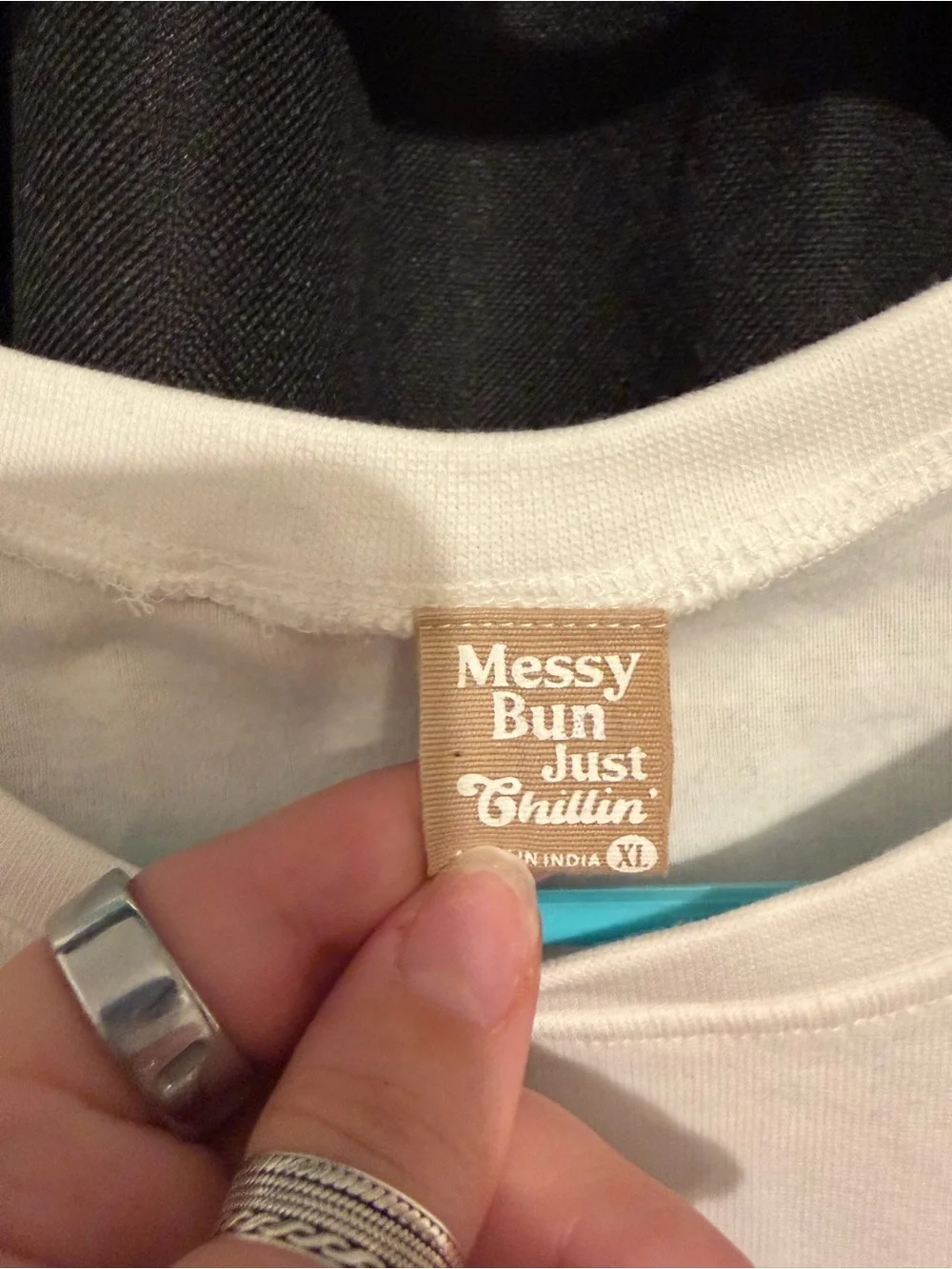 Messy Bun Just Chillin white graphic